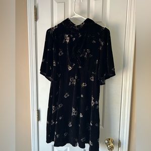 Free People velvet dress with a button up back